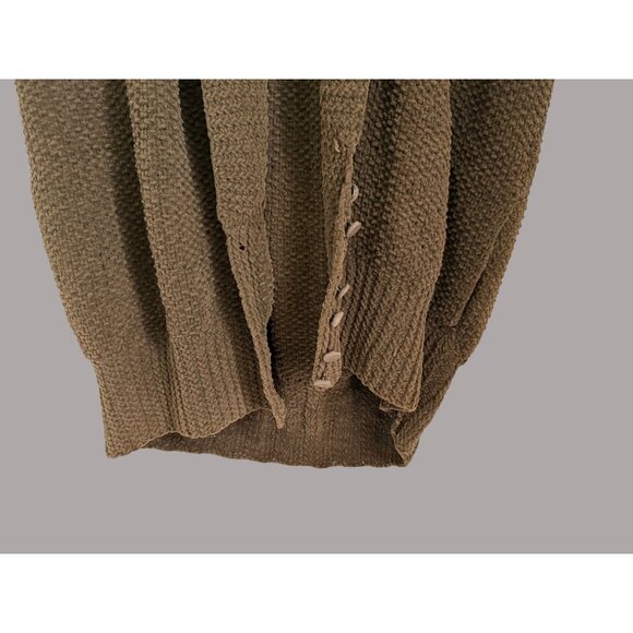 Vintage Cathy Waterman Handknit Sleeveless Cardigan Vest Brown Wool Blend - Picture 4 of 8